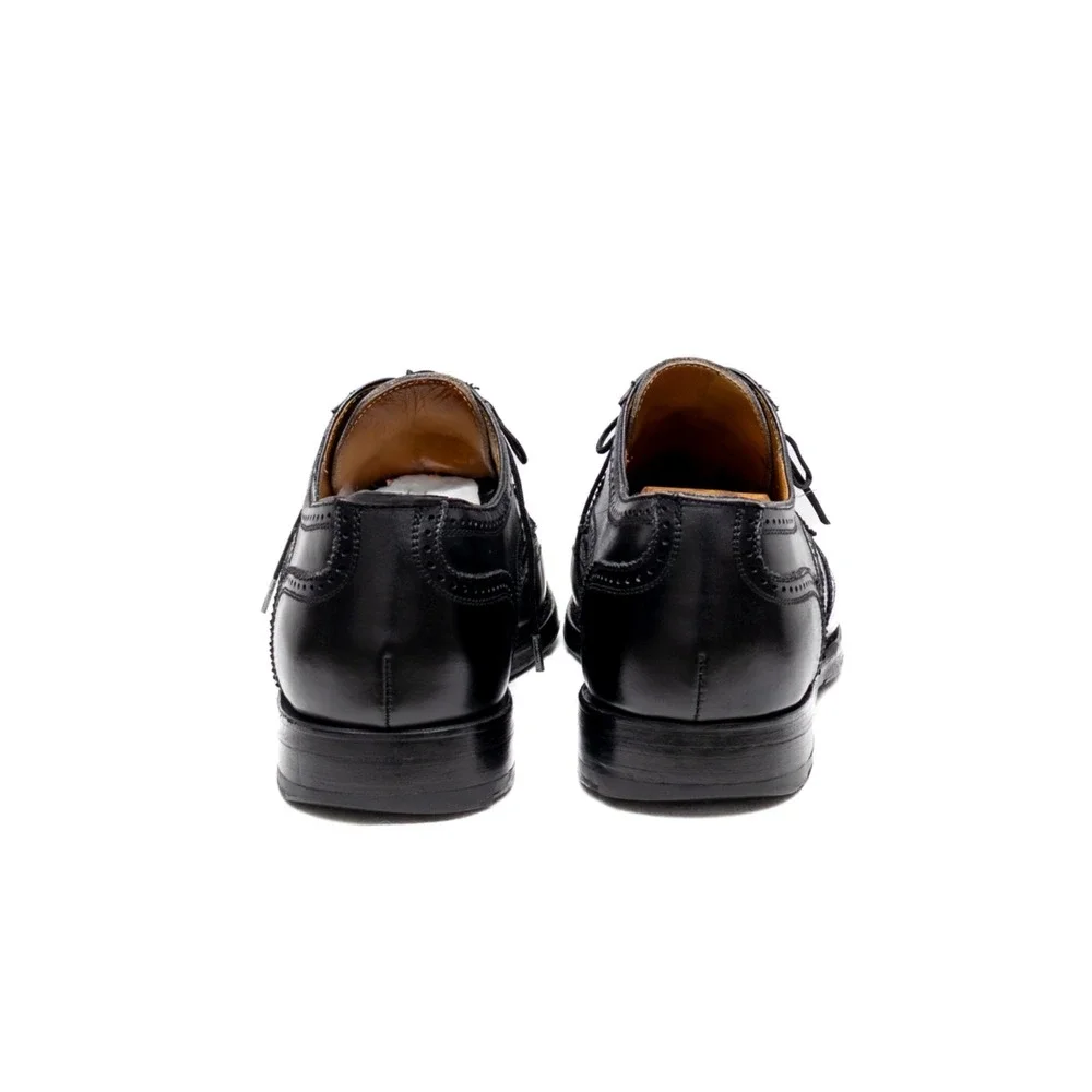 Men's Berwick 1707 Black Leather Brogue Oxford Shoes  Size 10 UK‎ / US 11